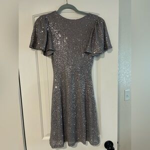 Astr the Label Silver Sequin Mini Dress